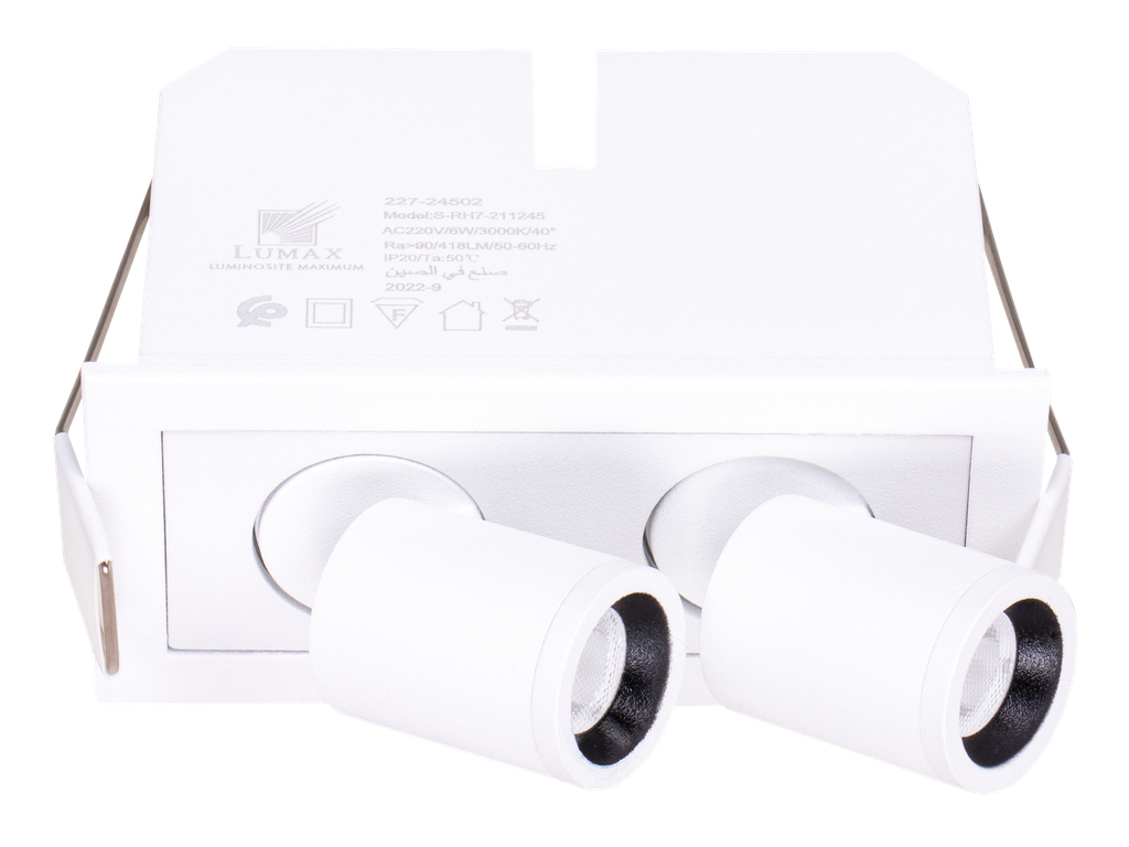 227-24502-SPOT PROJECTEUR LED A ENCASTRER ORIENTABLE RECTANGULAIRE 220V 40°