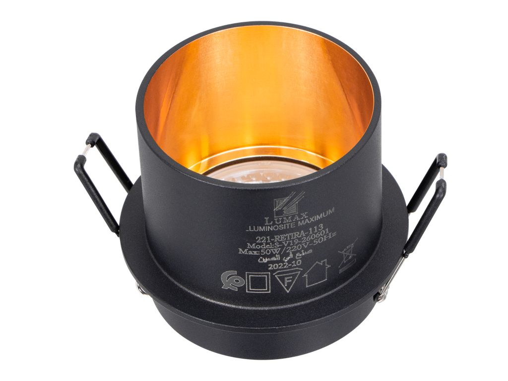 221-RETIRA-113-CADRE SPOT MR16 FIXE A ENCASTRER ROND ALUMNIUM