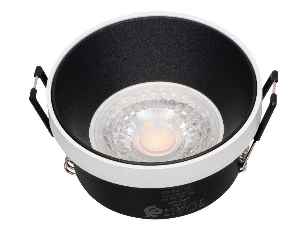 221-MALE-140-CADRE SPOT FIXE A ENCASTRER ROND ALUMNIUM