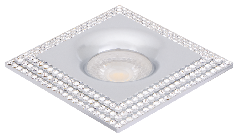 S-LUX-151769-SPOT MR16 A ENCASTRER CARRE ALUMINIUM+CRISTAL PRINYA