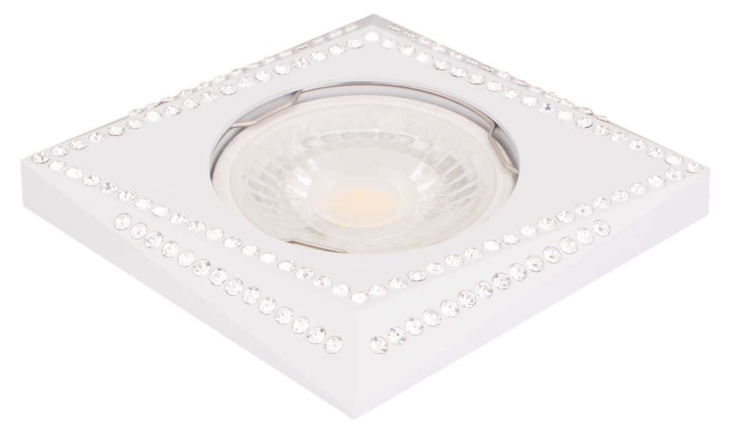 S-LUX-221695-SPOT MR16 A ENCASTRER CARRE ALUMINIUM+CRISTAL XENYA