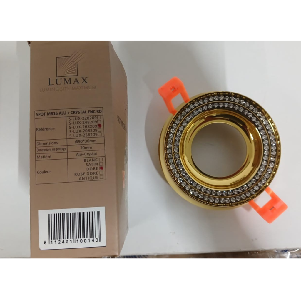 S-LUX-268209-SPOT MR16 A ENCASTRER ROND ALUMINIUM+CRISTAL WILANYA