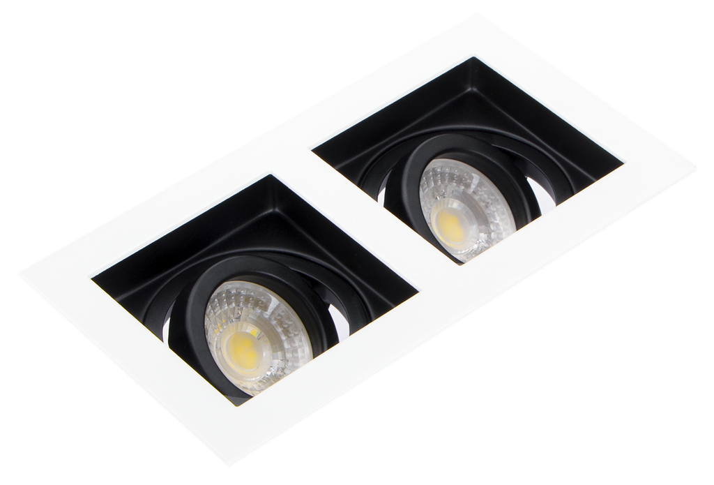 S-YLD-841006-SPOT 2*MR16 A ENCASTRER RECTANGULAIRE ORIENTABLE ALUMINIUM RENOKA