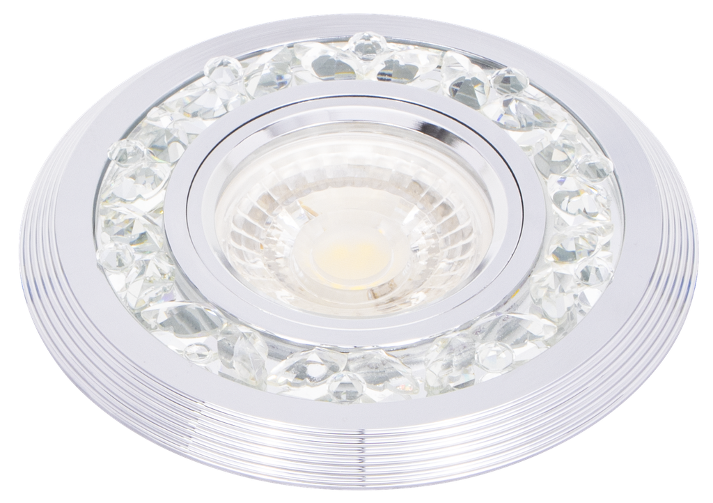S-LUX-251098-SPOT MR16 A ENCASTRER ROND ALUMINIUM+CRISTAL + LED 3W RINKOW