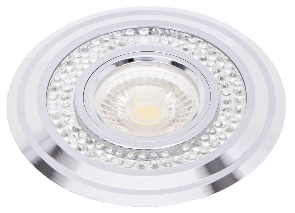 S-LUX-251092-SPOT MR16 A ENCASTRER ROND ALUMINIUM+CRISTAL + LED 3W RINKOW