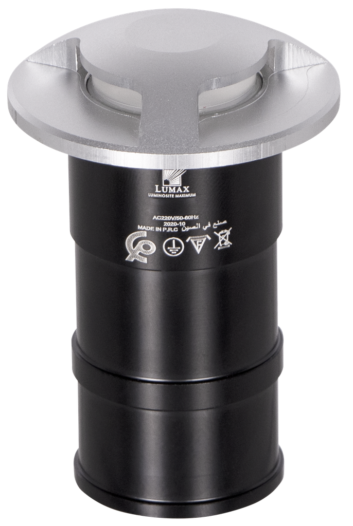 S-AS1-060370-SPOT AU SOL LED ROND FIXE 3 FACES IP54 COB 220V OPTICA