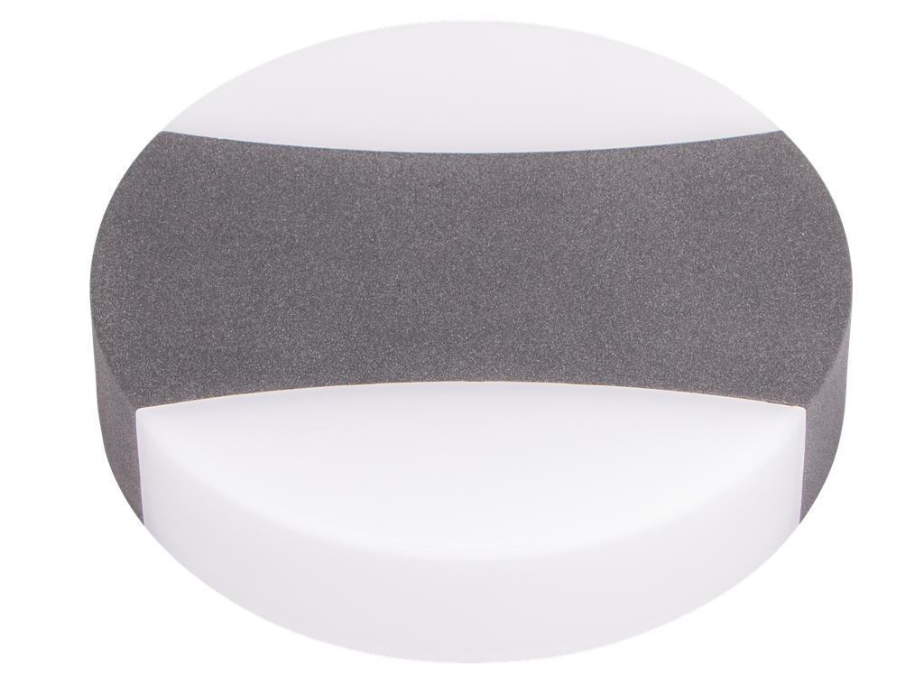 [J-AP4-311233] J-AP4-311233-APPLIQUE LED D'EXTERIEUR ROND IP54 220V MOONZA (2*6W, 3000K, GRIS FONCE)