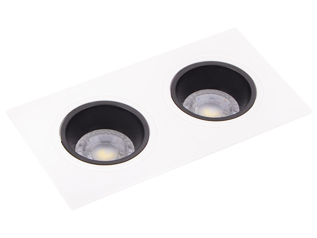 22-1-OSTANIA-2BN-SPOT 2*GU10 A ENCASTRER RECTANGULAIRE ORIENTABLE PVC