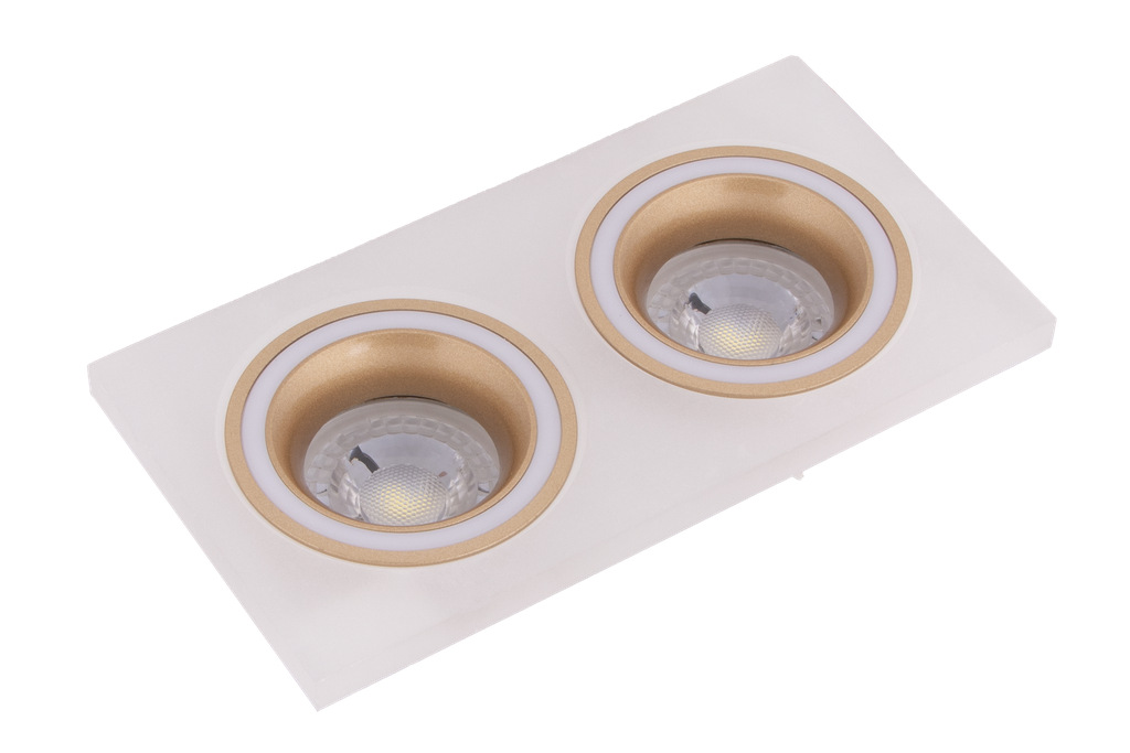 22-1-LILAC2-6335 SPOT 2XMR16 A ENCASTRER ROND FIXE ACRYLIQUE + ALU