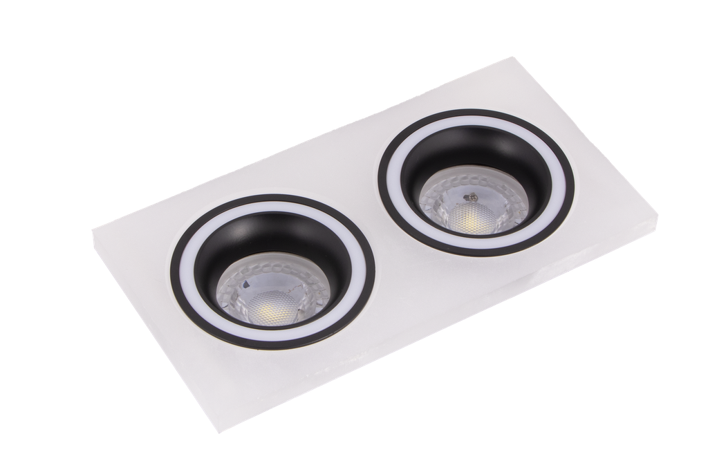 22-1-LILAC2-6352SPOT 2XMR16 A ENCASTRER ROND FIXE ACRYLIQUE + ALU