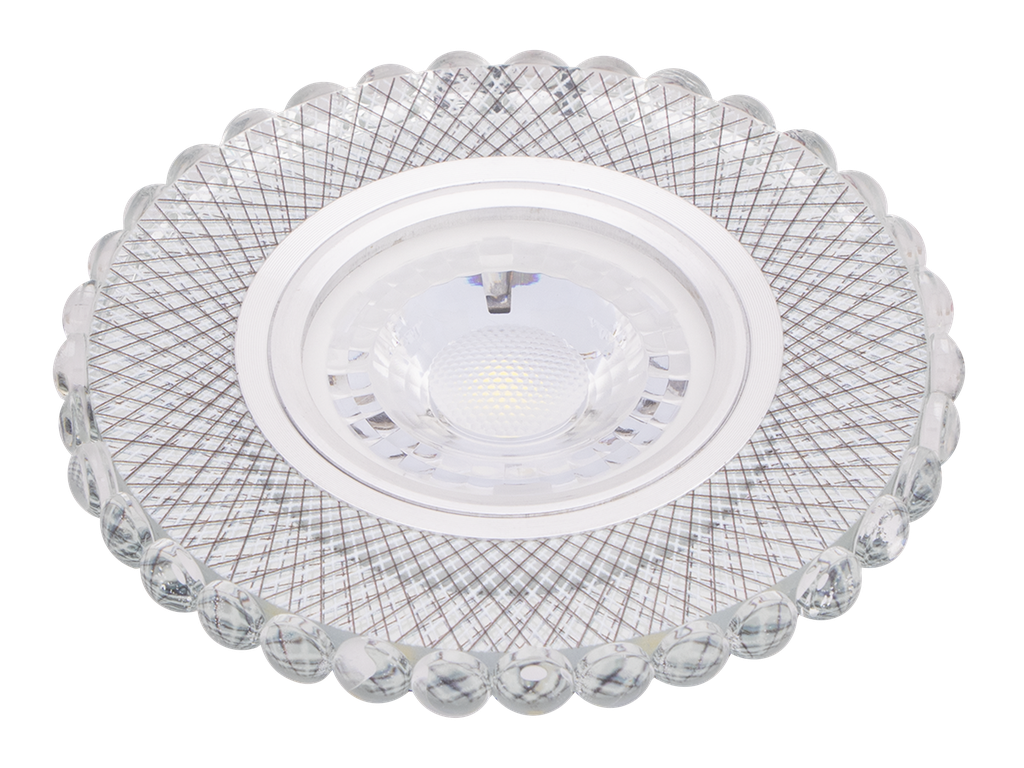22-4-CLIVIA-26822 SPOT MR16 A ENCASTRER ROND 3D GLASS+CRYSTAL + LED 3W