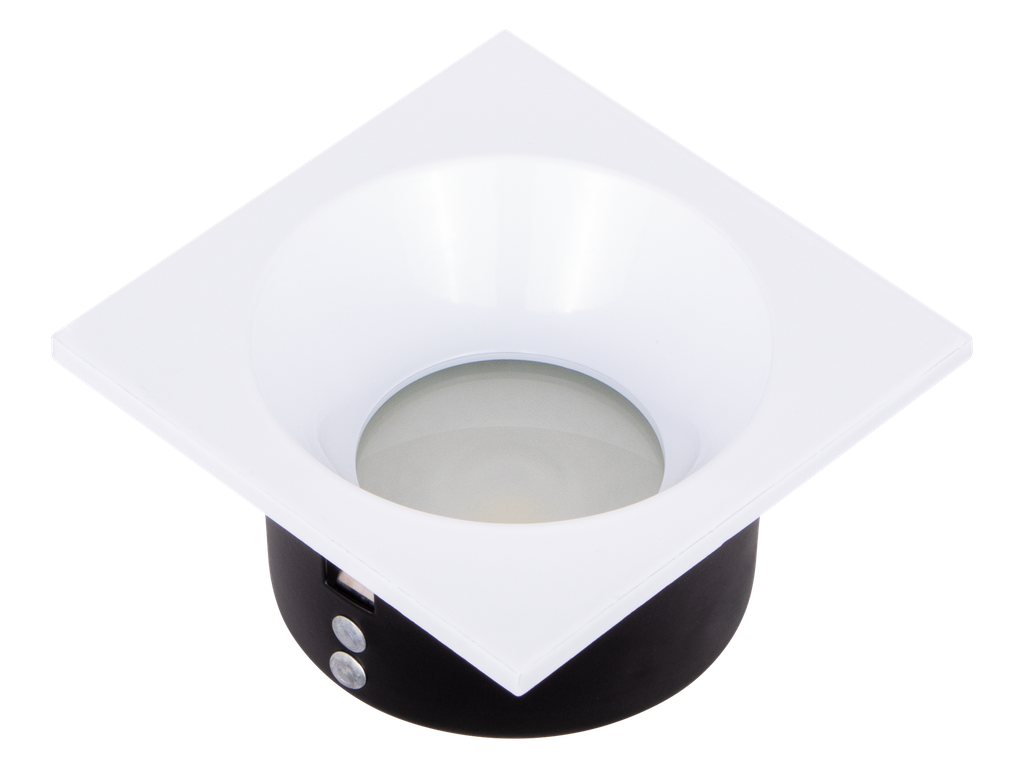 221-EMILIO-2201- SPOT GU10 ALUMINIUM CARRE  FIXE ETANCHE IP65